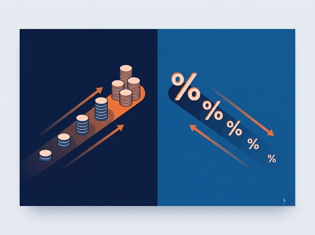 Flat-design diagram comparing two paths, one labelled smallest balance first and one labelled highest interest first, showing debt snowball vs debt avalanche methods