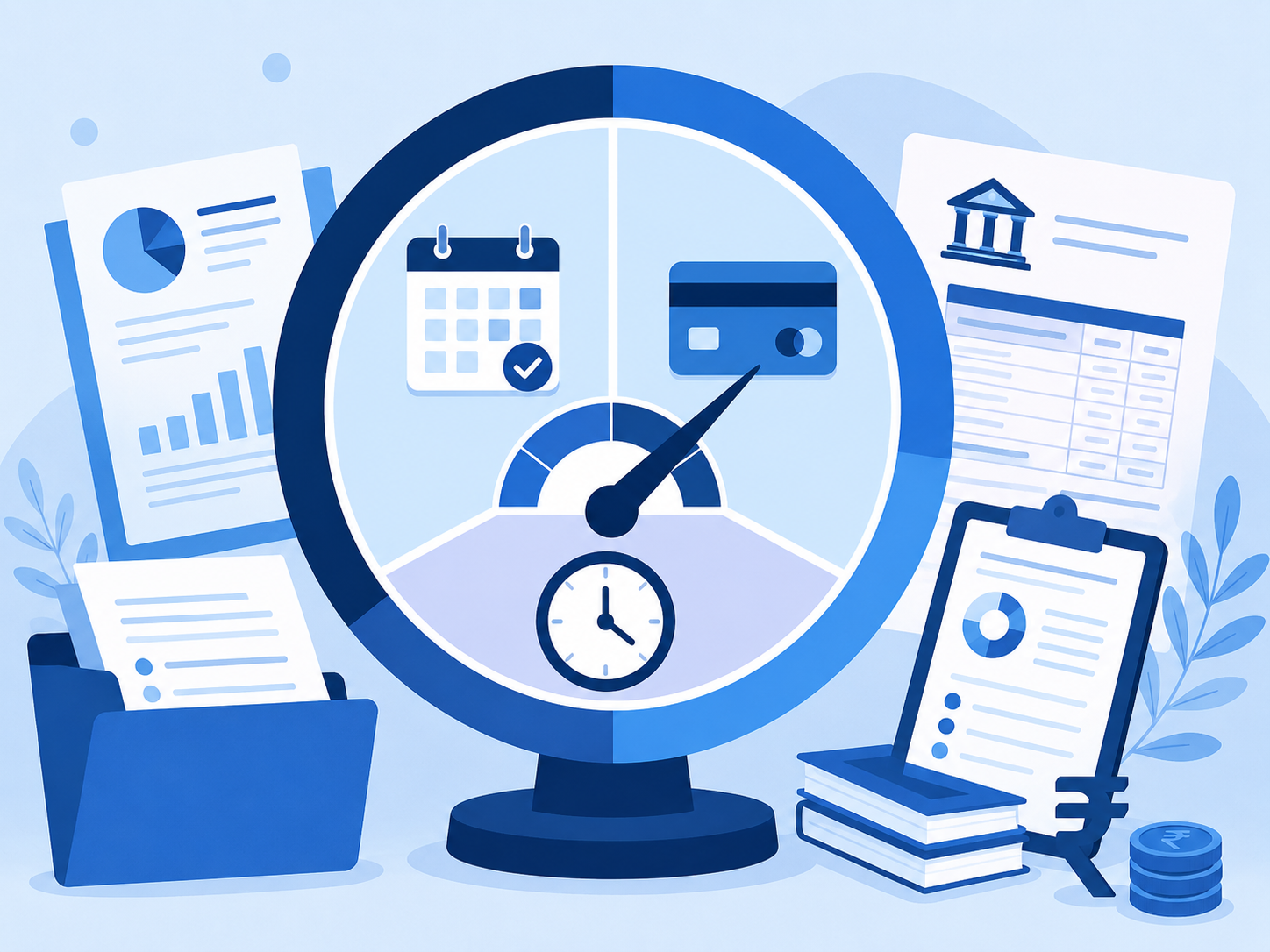 Illustration of factors like payment history and credit utilisation affecting score