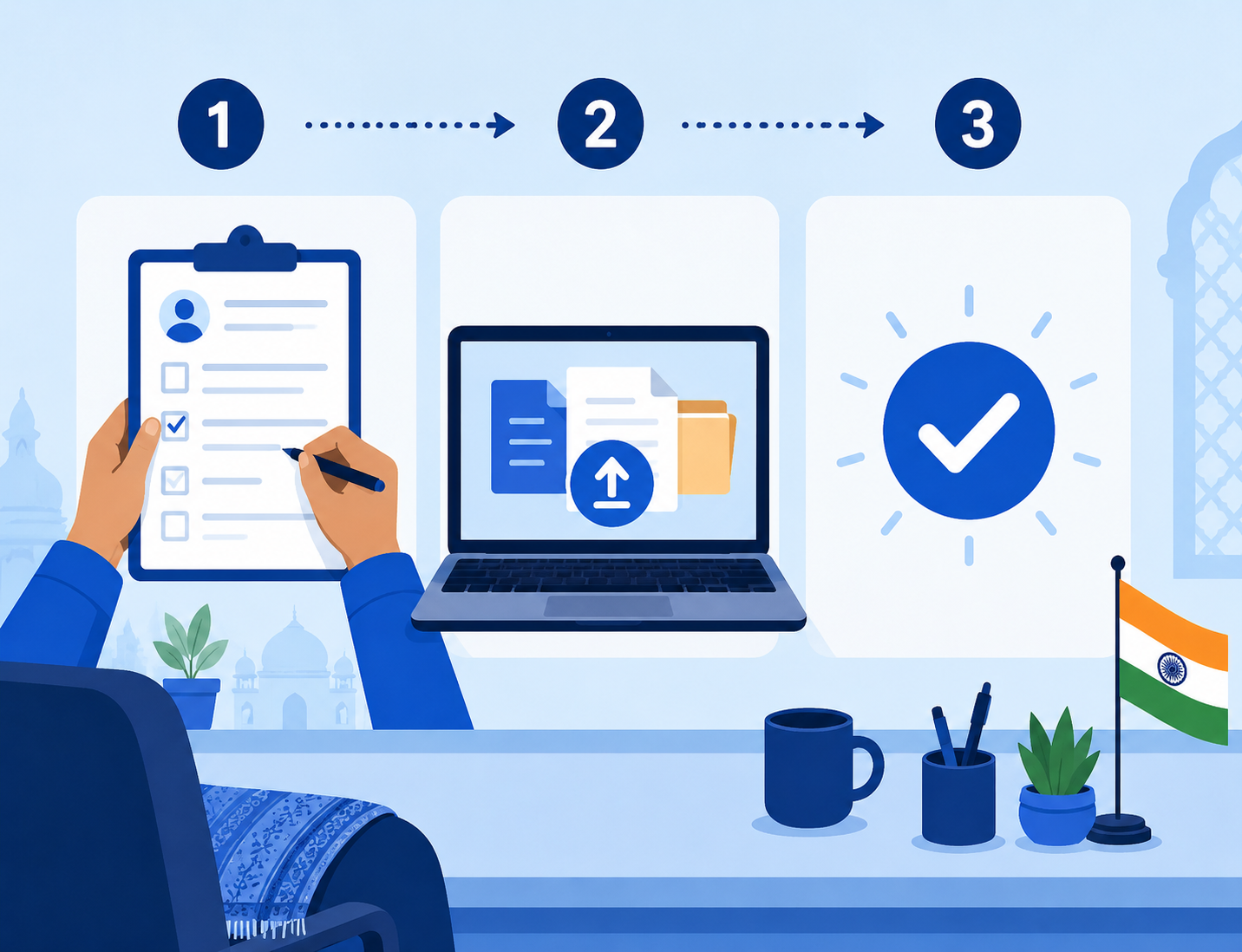 Step by step illustration of loan restructuring application process