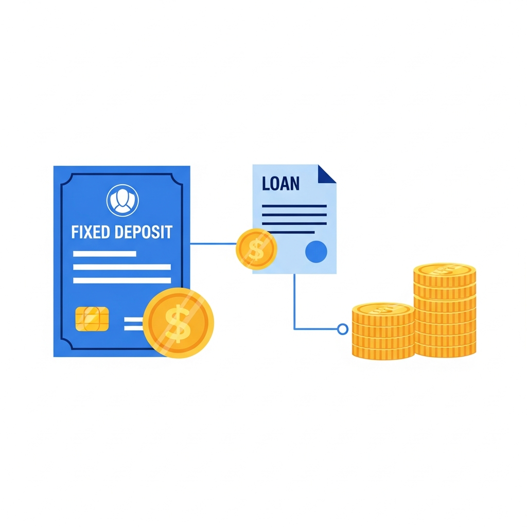 Illustration of secured loan options like FD and gold for low-score borrowers