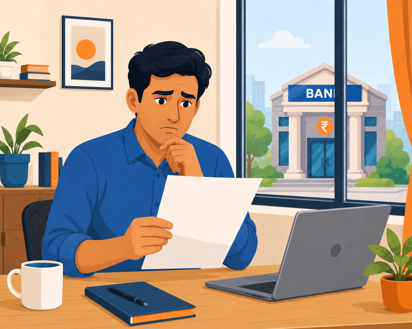 Indian borrower writing a loan settlement application letter to submit to the bank