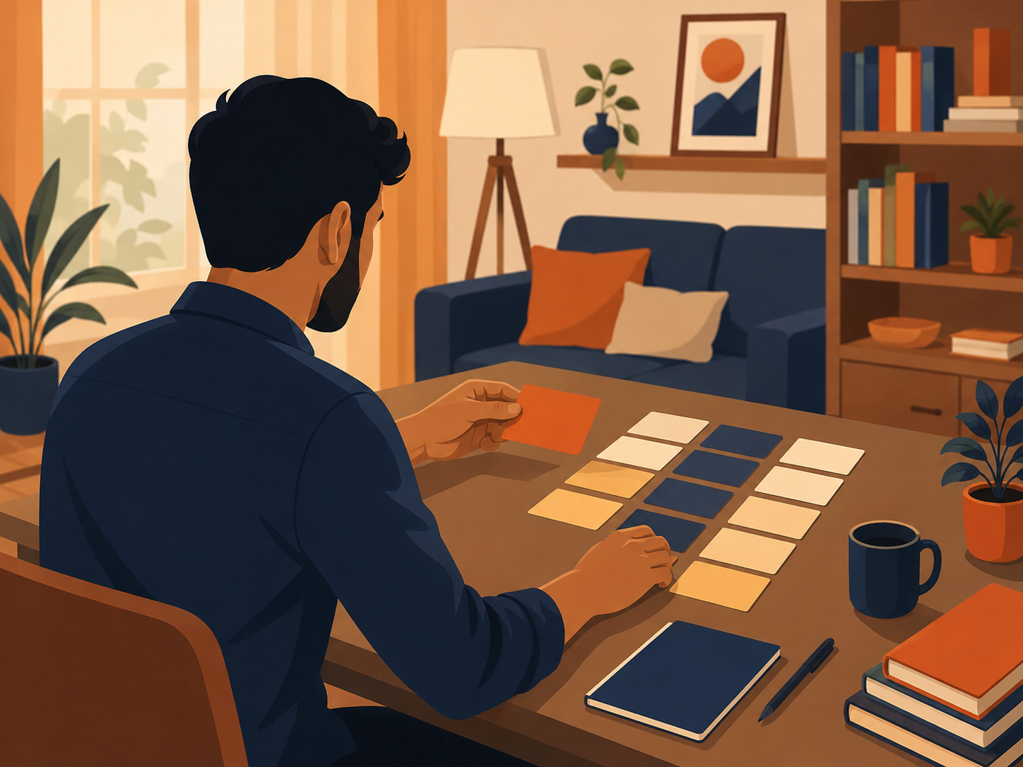 Indian man sorting multiple debt accounts before starting the debt settlement process