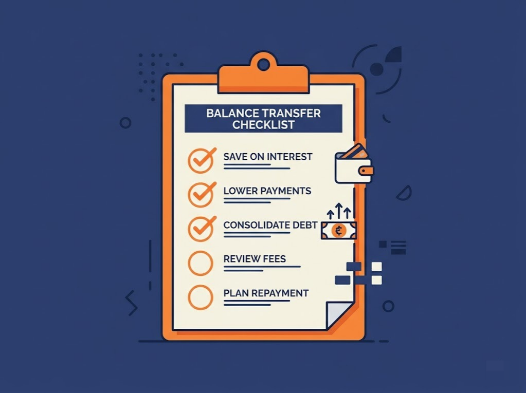 Checklist illustration for deciding on an Axis Bank credit card balance transfer