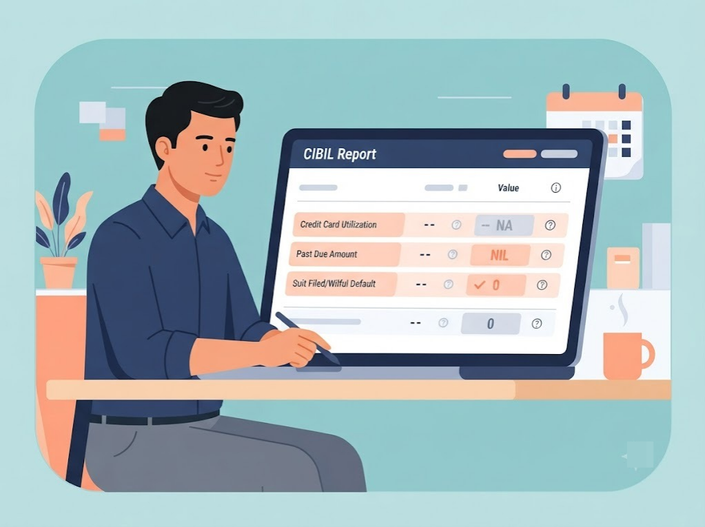 CIBIL report showing NA and NIL field values explained