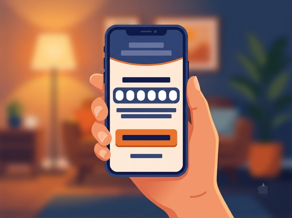 Close-up of a smartphone screen showing identity verification for a credit score check