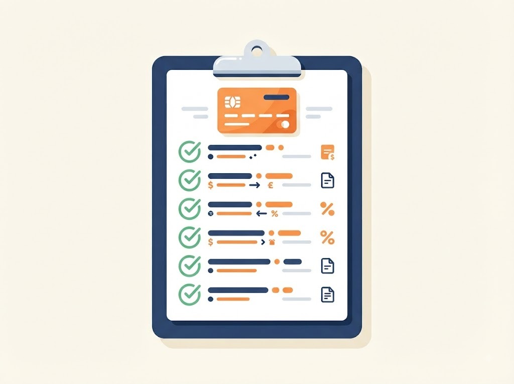 Illustration of eligibility checklist for credit card balance transfer.