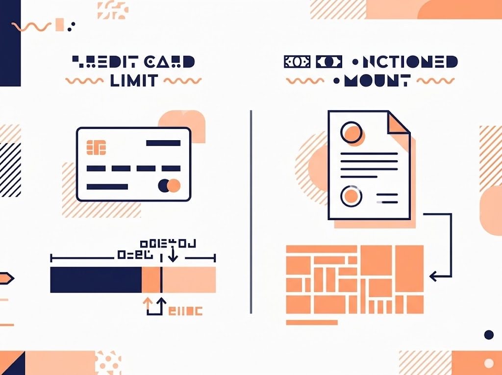 Visual comparison of a credit card limit versus a loan sanctioned amount