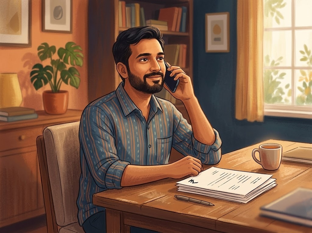 FREED counsellor helping an Indian borrower understand money view loan settlement options over a phone call