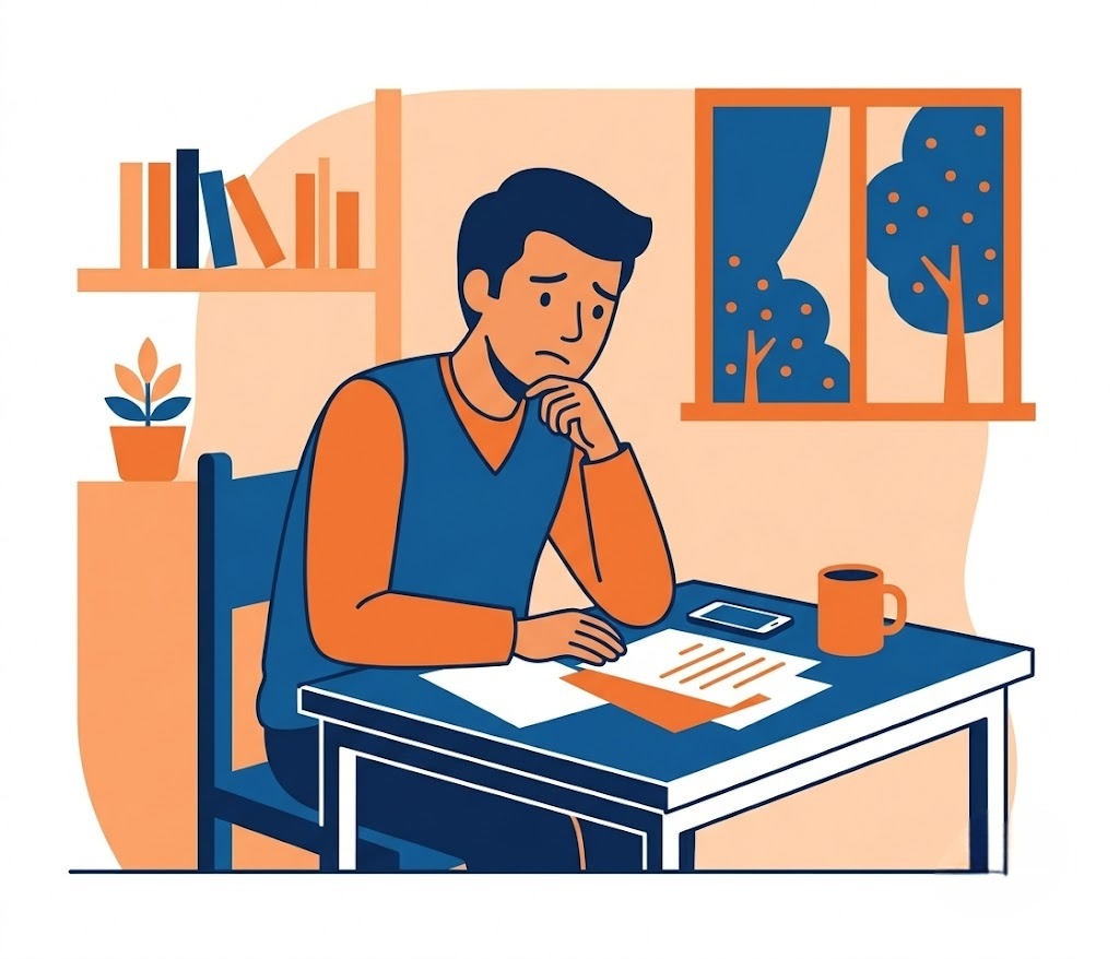 Illustration of a person filing a complaint document with the RBI Banking Ombudsman education loan recovery grievance process