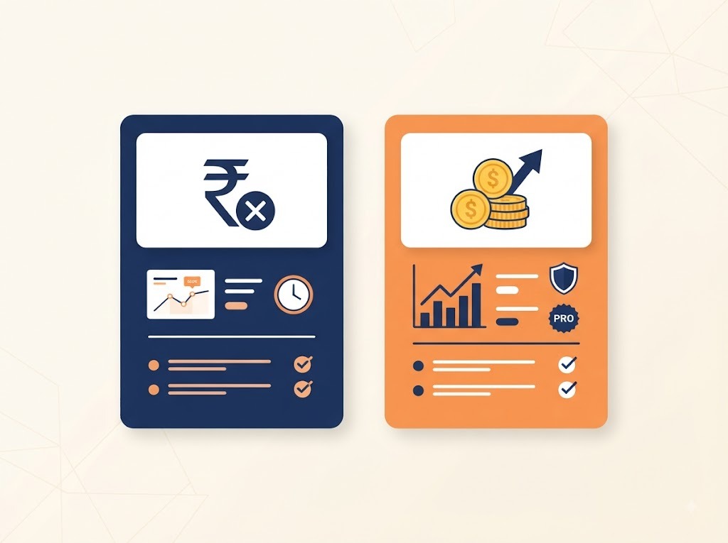 Comparison of free and paid CIBIL score check options