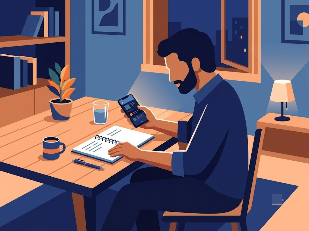 Borrower reading HDFC recovery agent rules and complaint steps on a phone at home