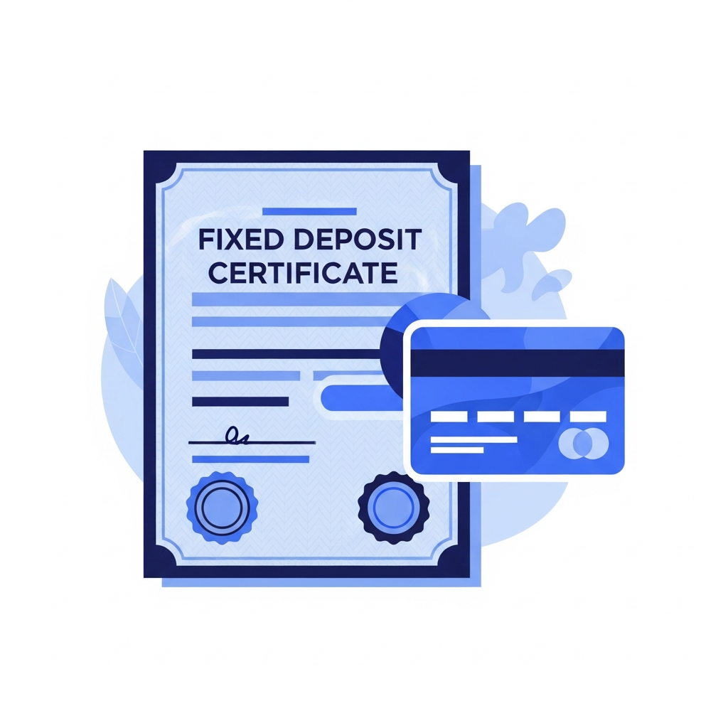 Illustration of a secured credit card backed by a fixed deposit