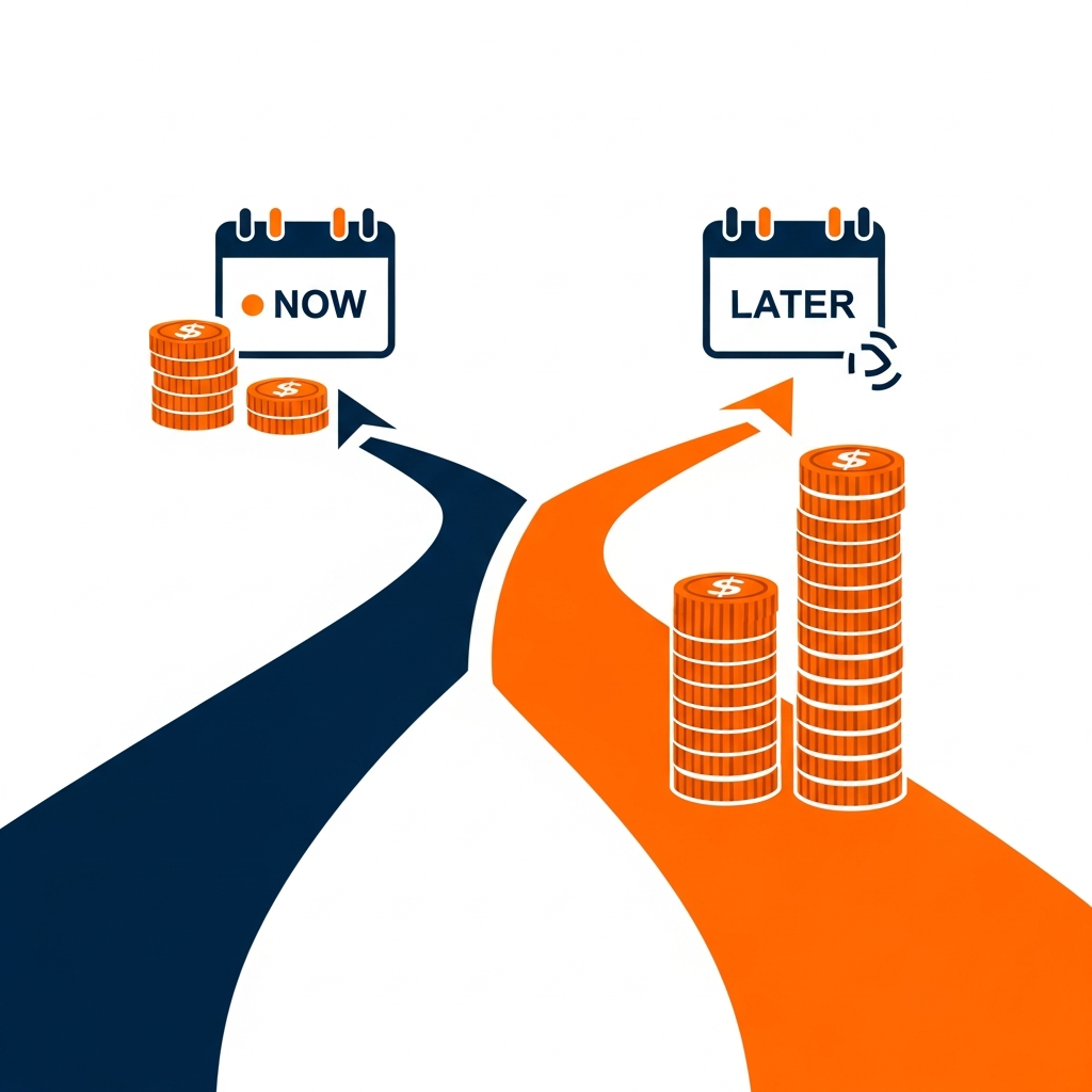 Side by side comparison of borrowing now versus waiting to improve credit score