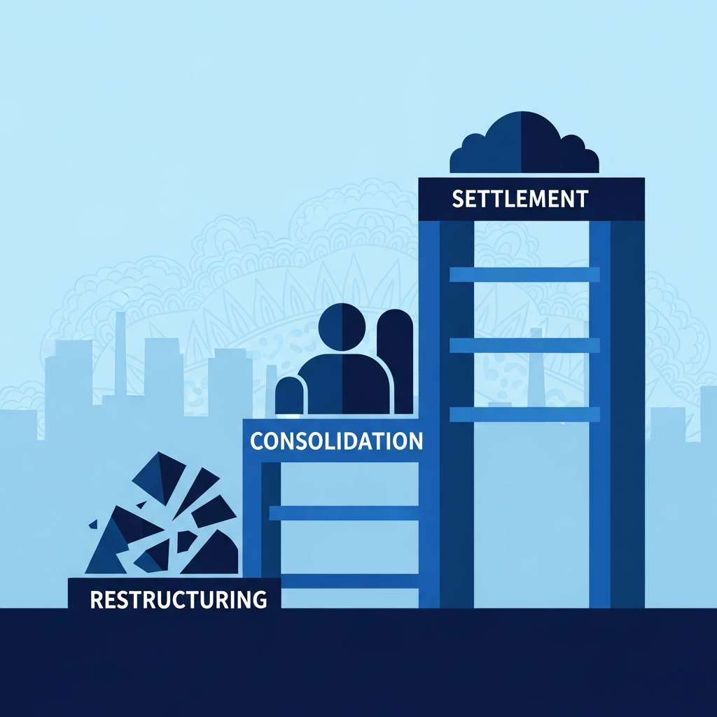 Illustration of ladder of EMI relief options from restructuring to settlement