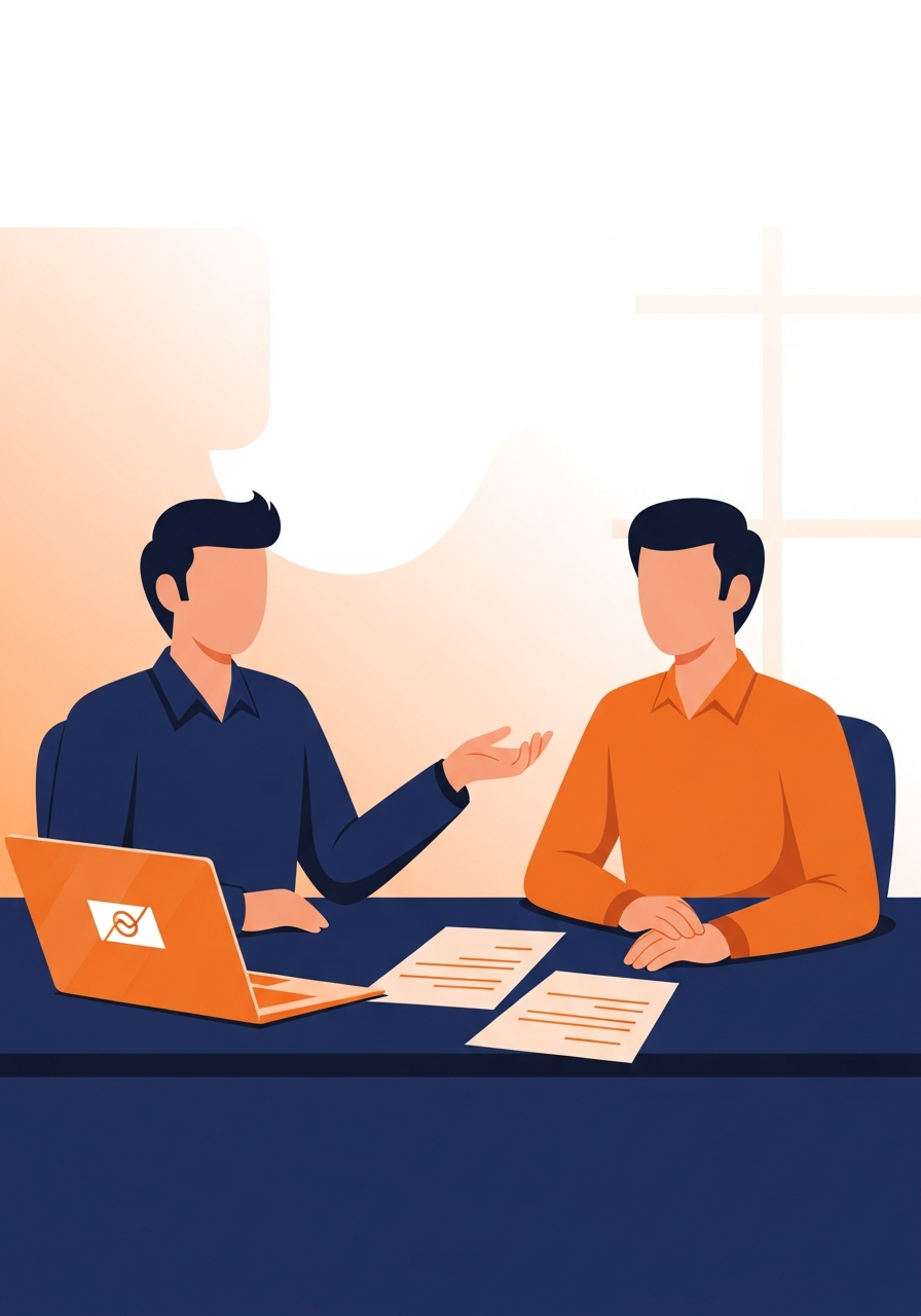 Indian person talking to bank representative about loan repayment options