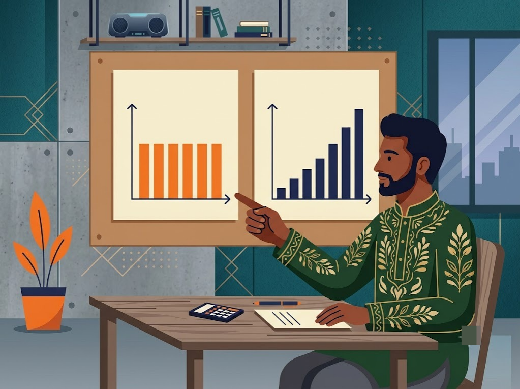Indian borrower comparing two loan repayment charts