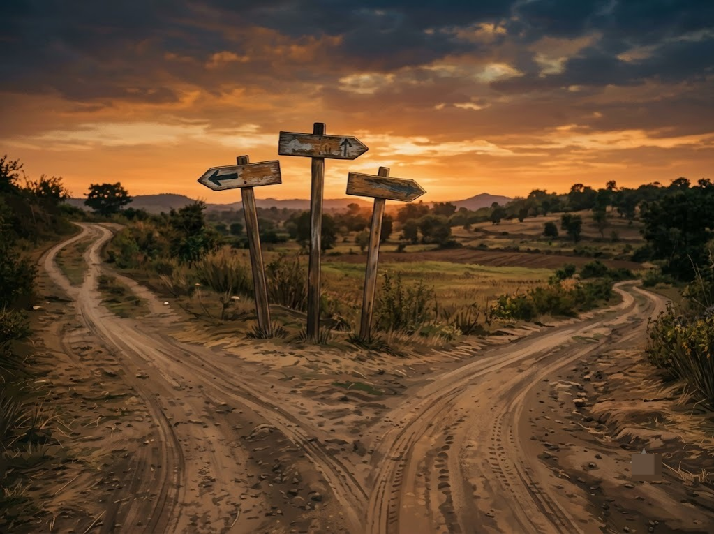 Indian borrower choosing between loan options at a decision point