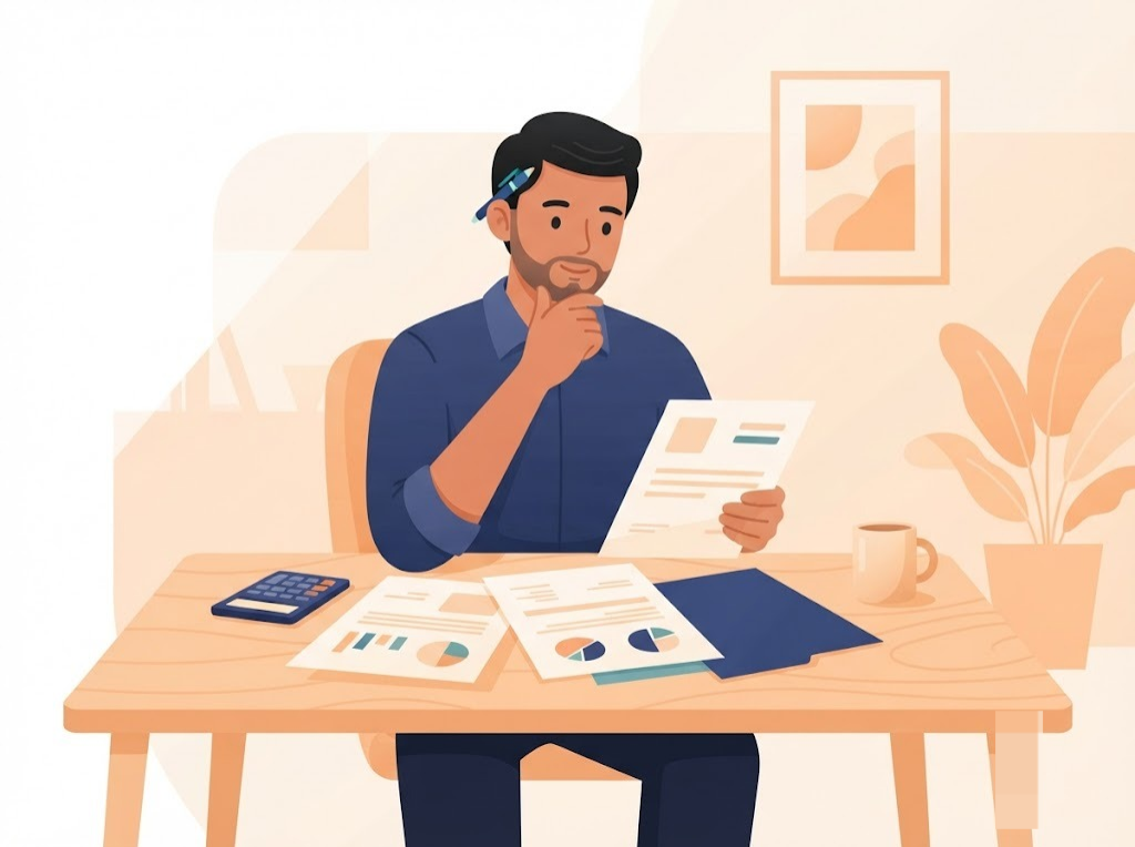 Indian borrower reviewing the complete picture of loan settlement