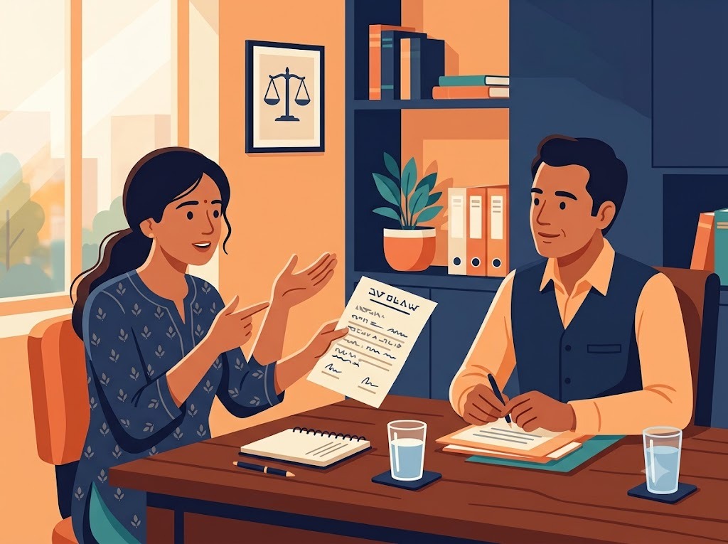 Indian borrower reviewing legal document rights under SARFAESI Act