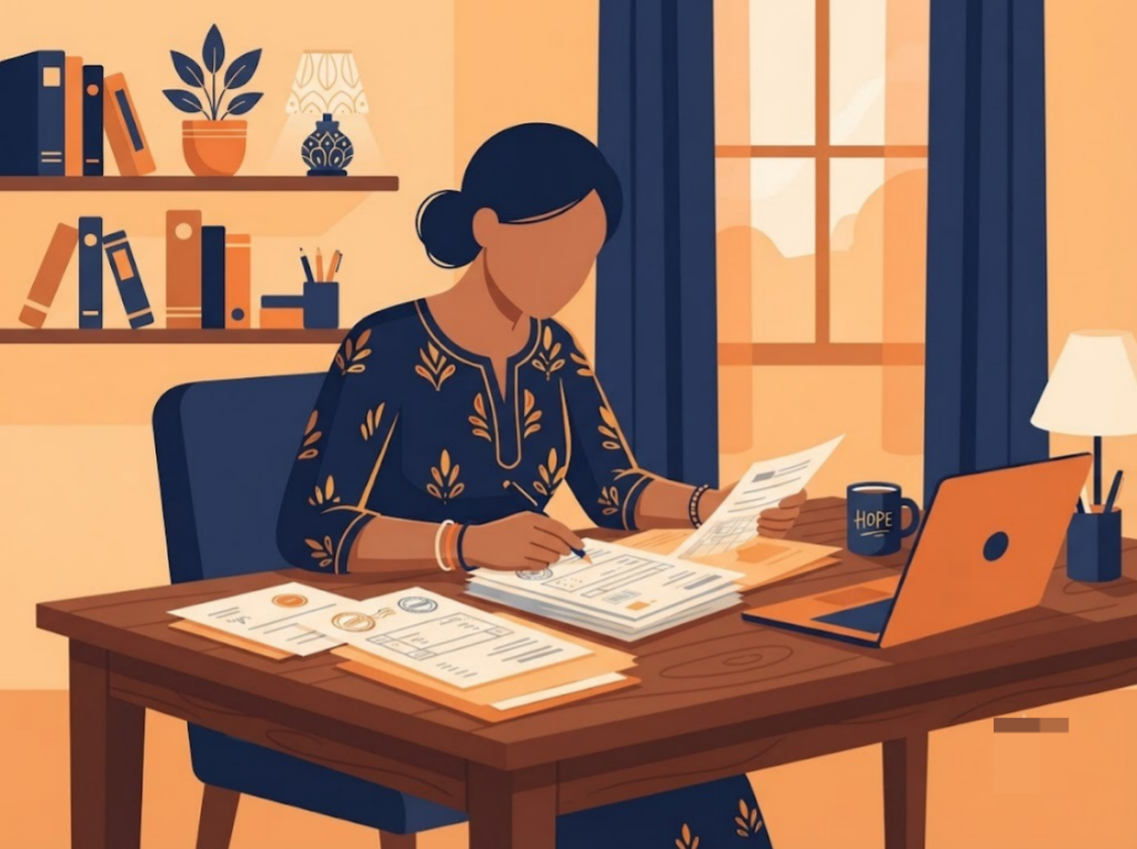 Indian person strengthening their financial profile before applying for a loan