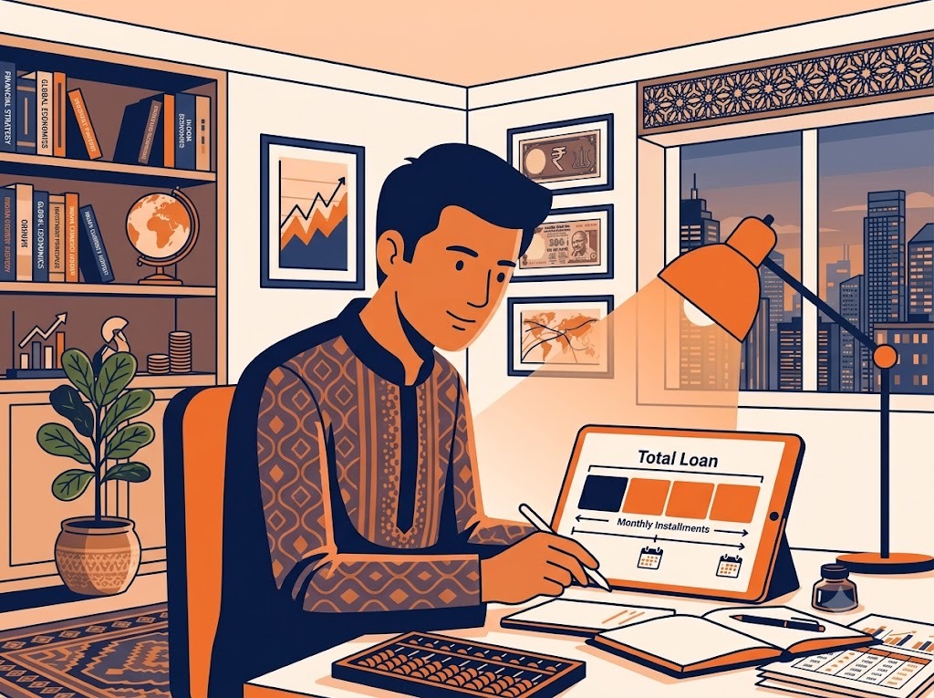 Indian first-time borrower learning how EMI payments work on a loan