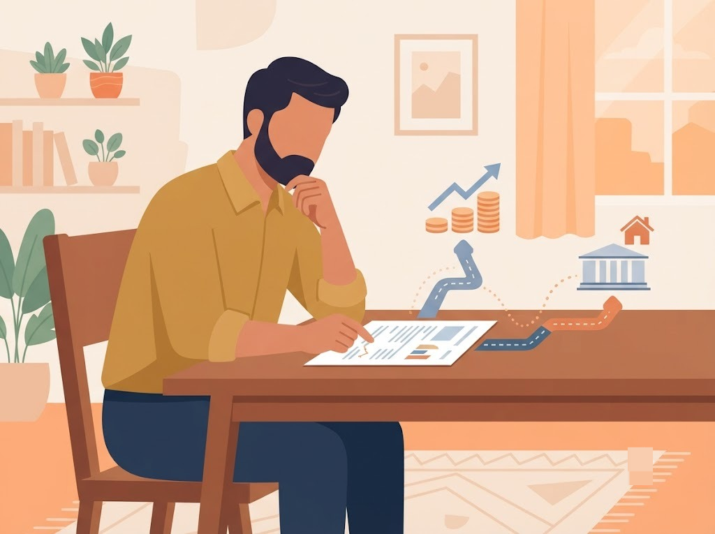Indian man considering next steps after a credit counseling session