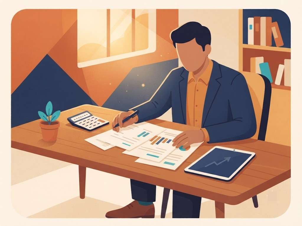 Indian professional reviewing existing loan EMIs before applying for a wedding loan