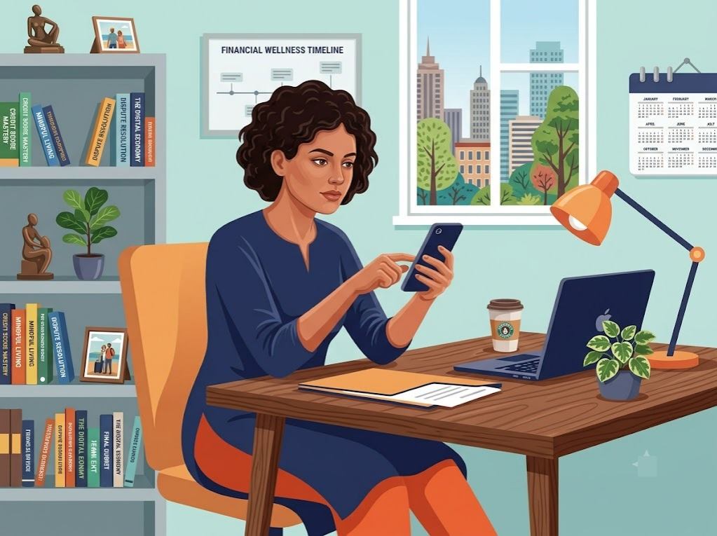 Indian woman sending escalation complaint on phone for stuck CIBIL dispute status