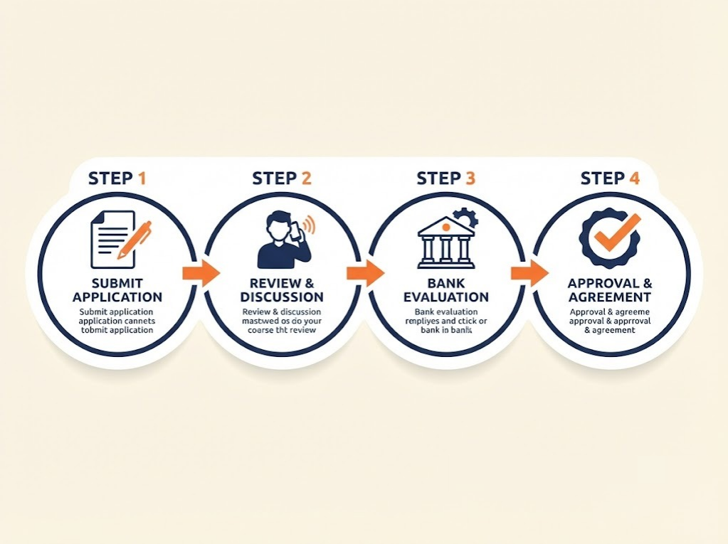 Step-by-step flow illustration of loan restructuring application process