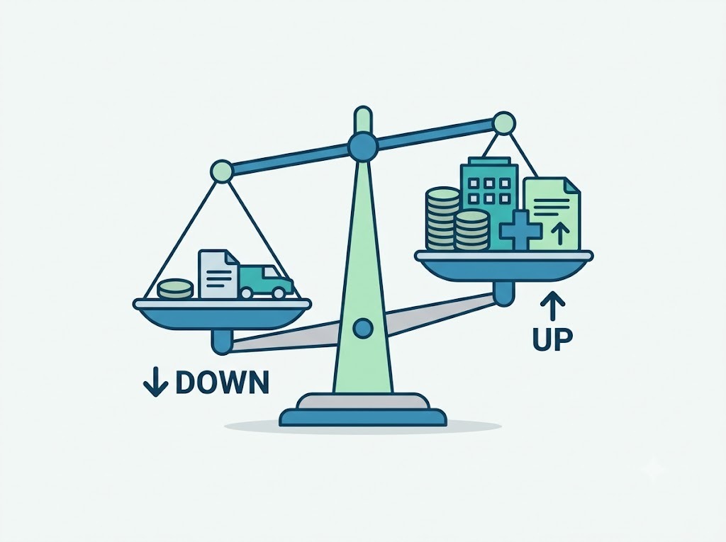 Balance scale illustrating factors that can affect a loan settlement estimate