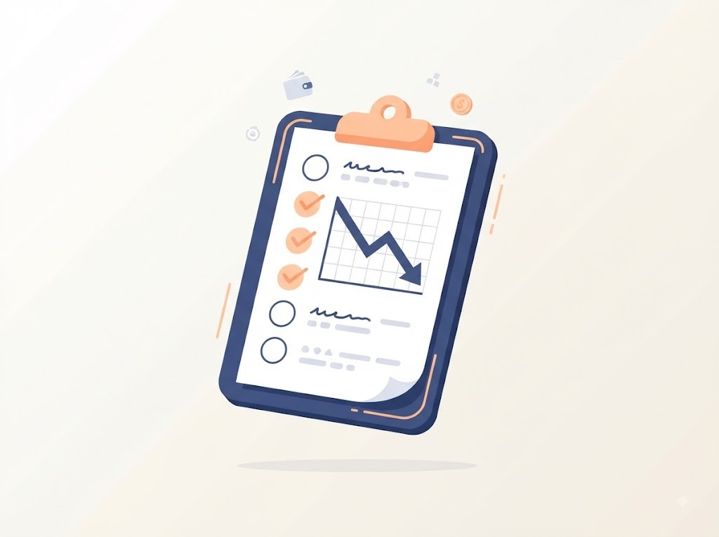 Illustration of checklist for identifying a low credit score pattern