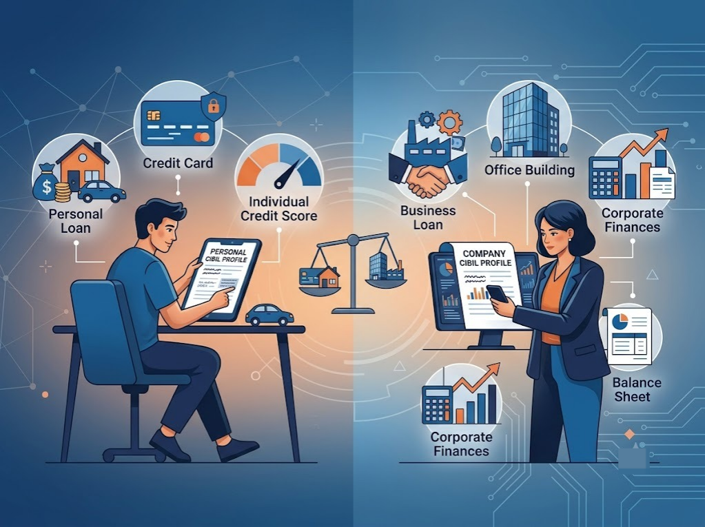 Comparison of personal CIBIL and corporate CIBIL in India