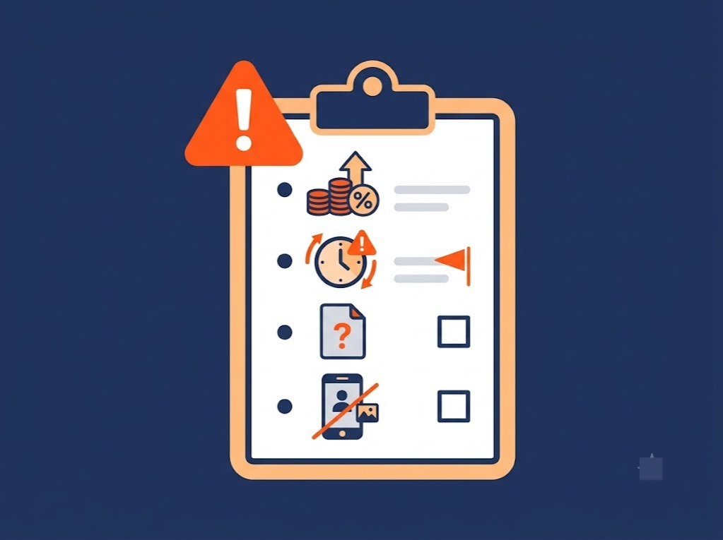 Warning signs checklist icon representing predatory loan app red flags
