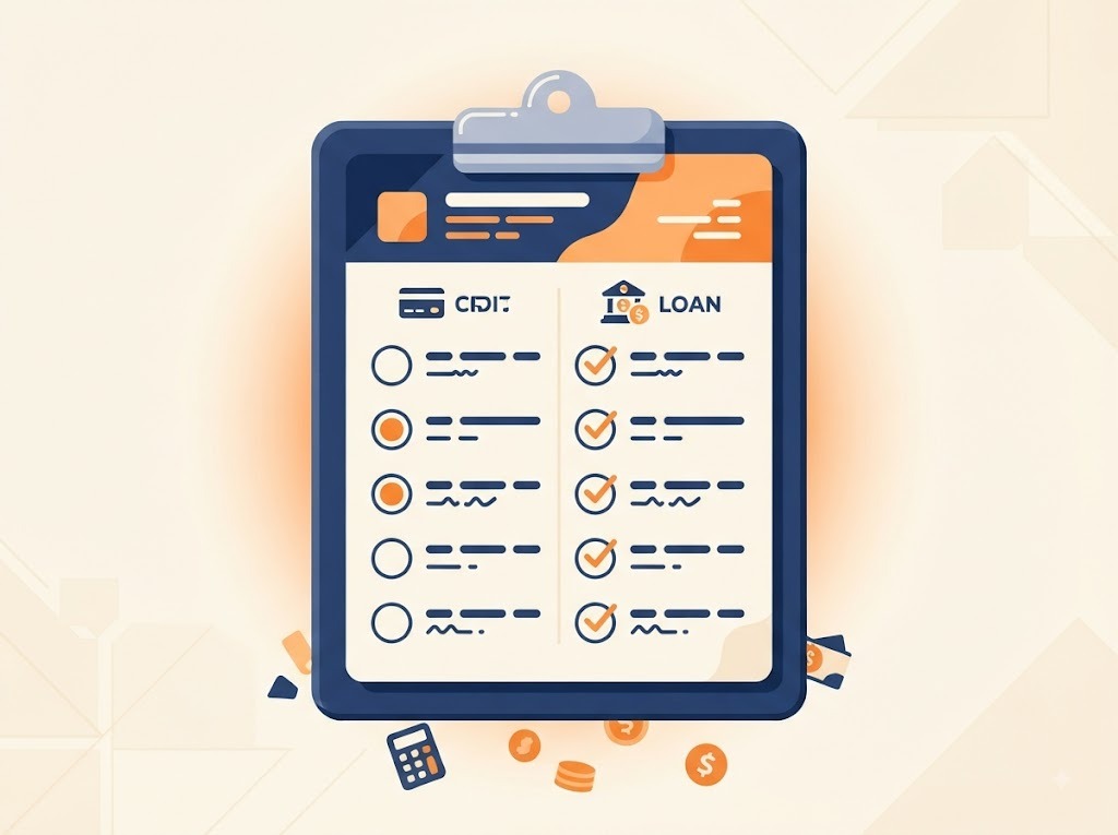 Checklist illustration for deciding between RBL card and loan balance transfer