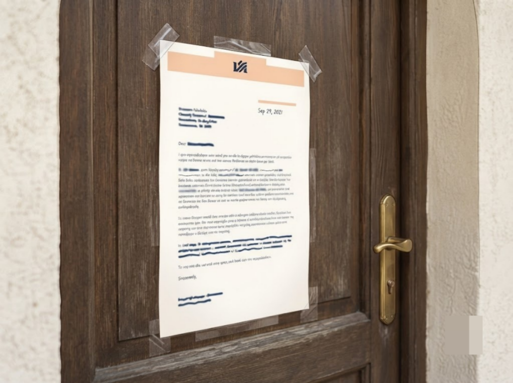 SARFAESI symbolic possession notice affixed on a property's front door